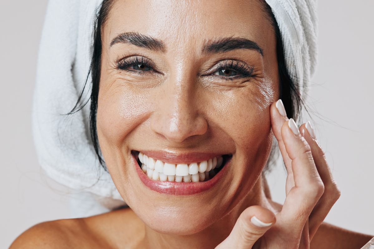 woman smiles at camera